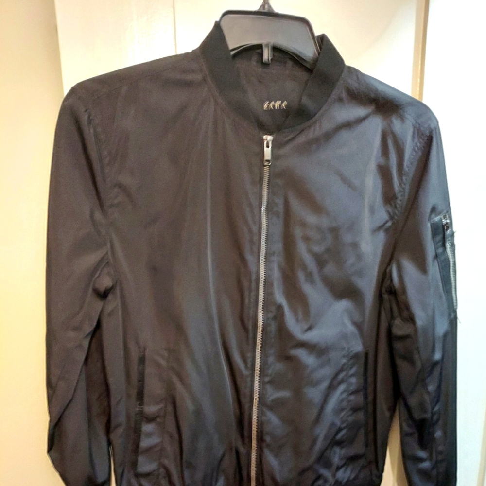 Zara Basic Bomber Jacket Black Small - image 1